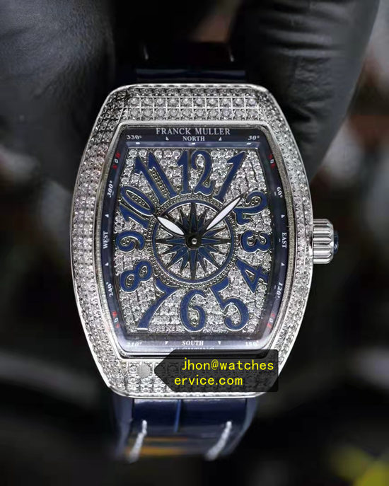 Yachting Blue Time Scale Moissanite Franck Muller