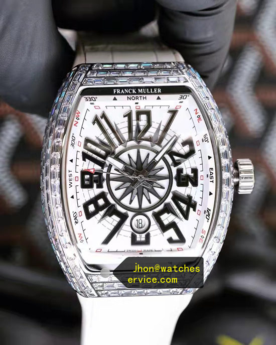 White Yachting Large Moissanite Franck Muller