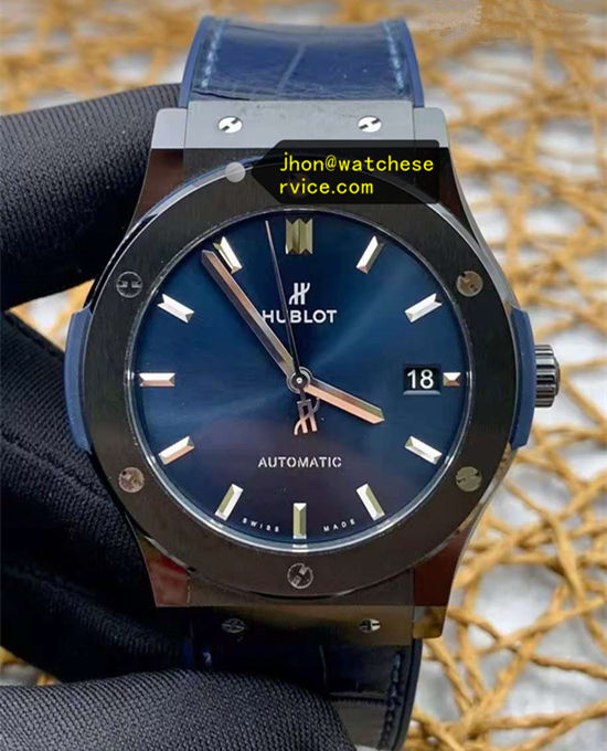 Black Ceramics Blue Hublot Classic Fusion