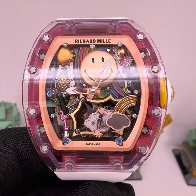 RM 88 Pink Sapphire Smiley Tourbillon Super Clone