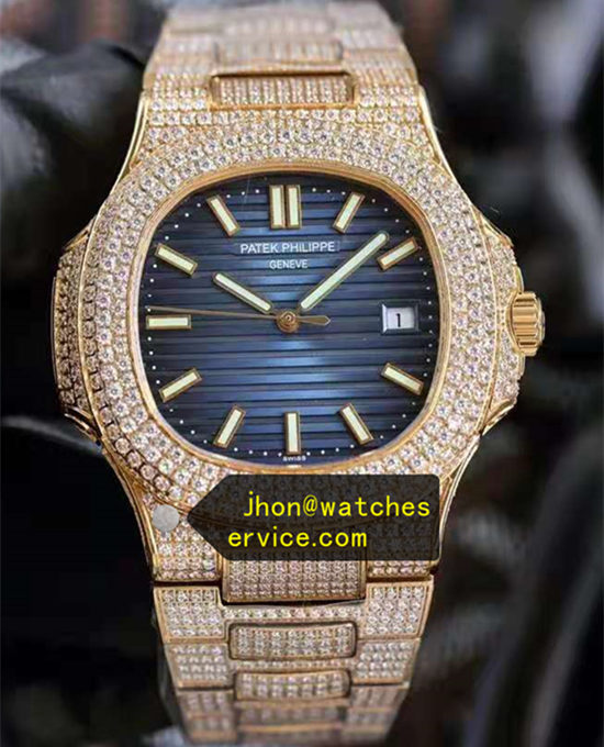 Gold Moissanite 40MM Blue Dial Nautilus 5711/1A