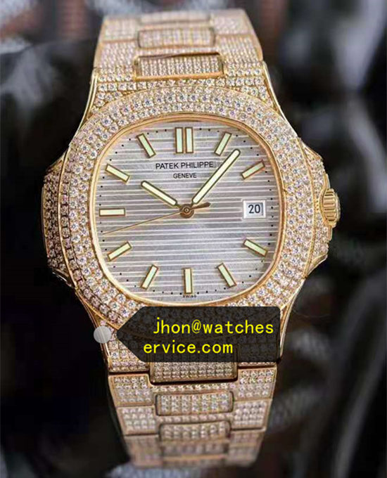 White Grey Dial Diamonds Gold Nautilus 5711/1A