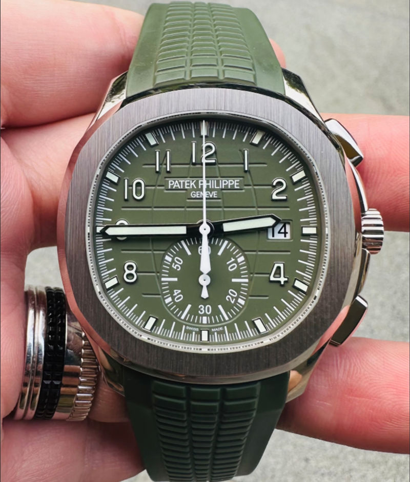 Aquanaut 5968G 010 White Gold Green Grenade Chronograph Super Clone