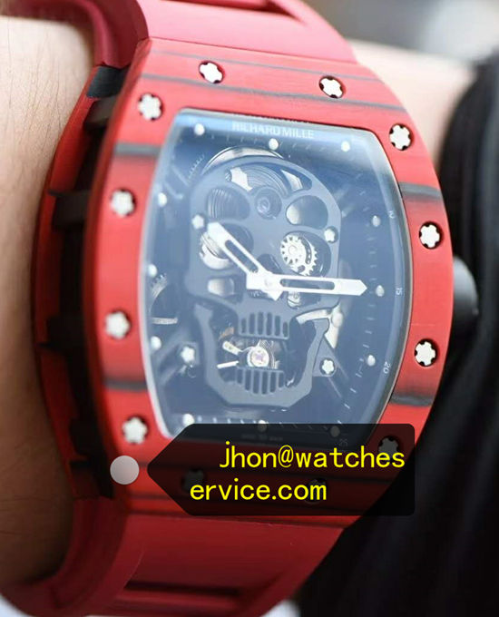 Red Carbon RM 52-01 Black Skull Real Tourbillon