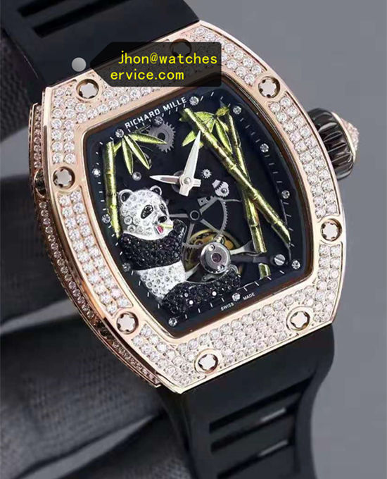 RM 26-01 Panda Real Gold Bezel With Diamonds
