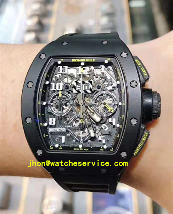 Chronograph RM 011 Black Ceramics Yellow Letter