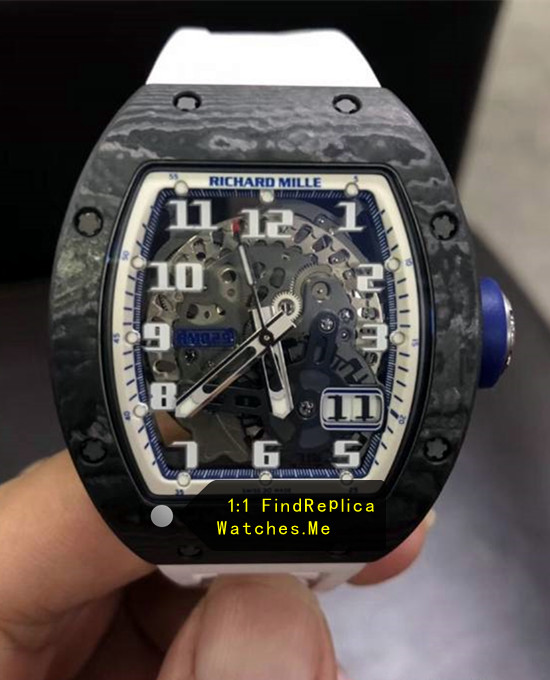 RM 029 Black Carbon White Bracelet