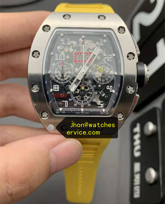 Titanium RM 011-FM Yellow Rubber Bracelet