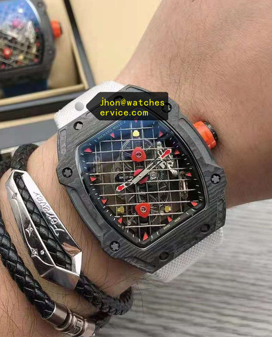 White Bracelet RM 27-04 Mesh Carbon