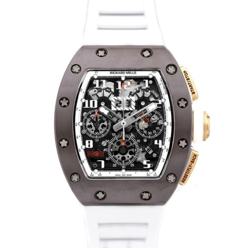Brown Ceramic Super Clone RM 011 AN RG TZP Asia Boutique White Strap