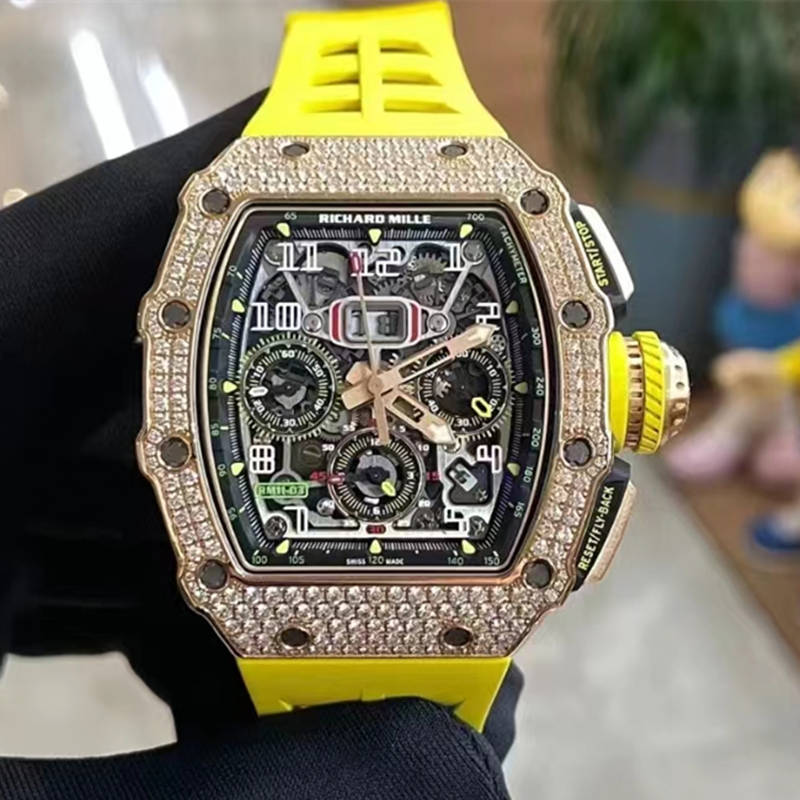 Rose Gold Super Clone RM 11 03 Full Pave Diamond