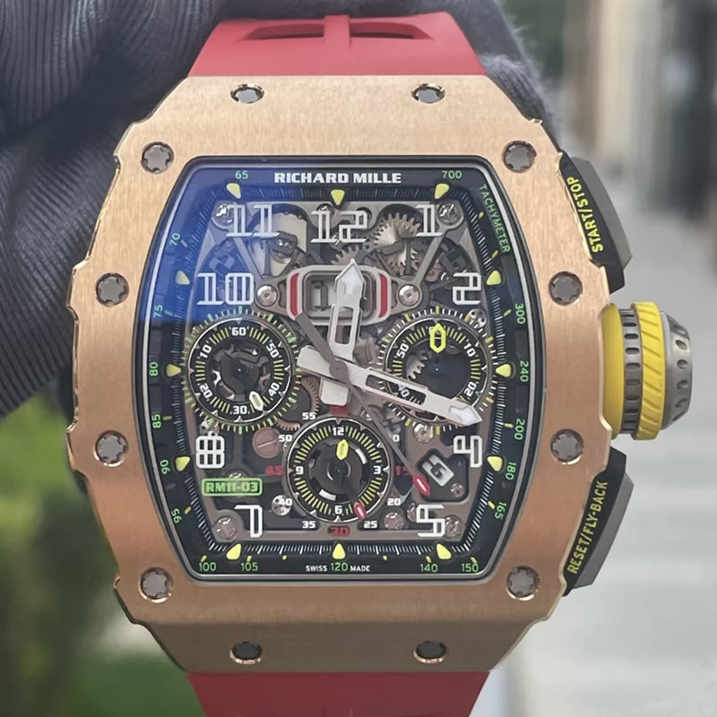 Two-Tone Super Clone RM 11 03 Rose Gold Titanium Flyback Chronograph
