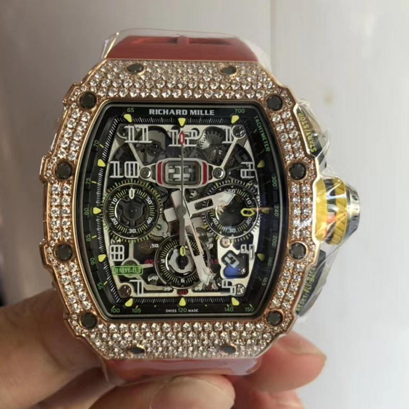 Two-Tone Super Clone RM 11 03 Full Pave Diamond Bezel