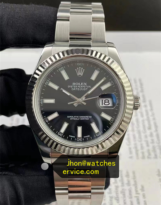 41mm Datejust Steel Black Index Dial Oyster Bracelet