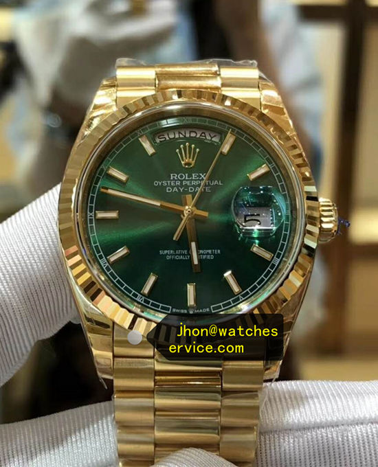 Real-Gold Green Dial Day-Date 118238