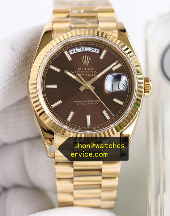 40mm Chocolate Dial Real Gold Day-Date