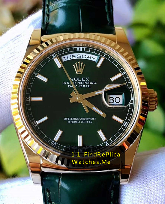 36MM Black Dial Daydate 118238 Black Bracelet
