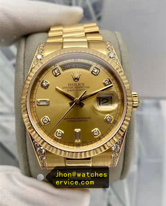 AR Gold Rolex Day-Date 118338 Lugs With Diamonds