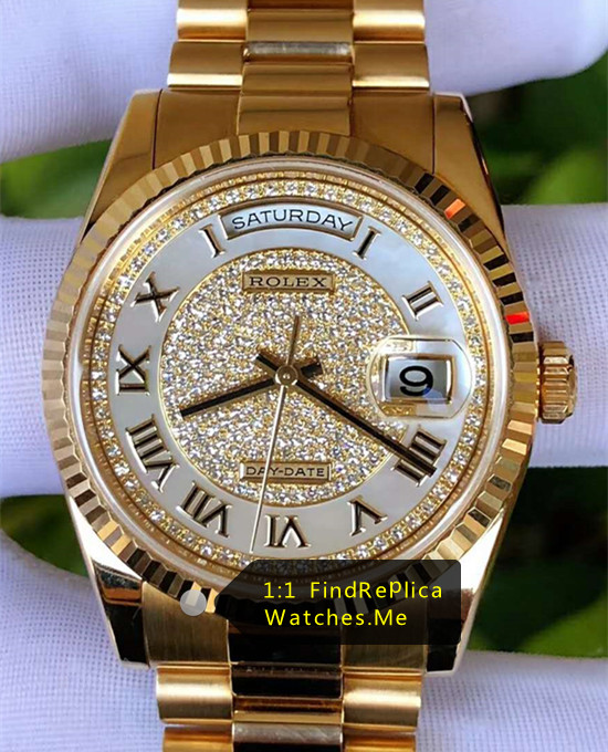 36MM Diamond Daydate m118238-0123 Real Gold