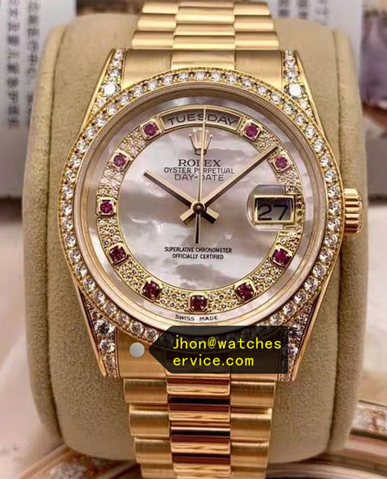 Purple Diamond Hour Markers Daydate Real Gold