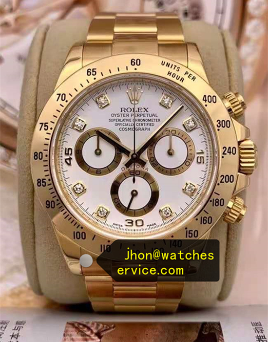 Real Gold Daytona 116508 White Diamonds Dial
