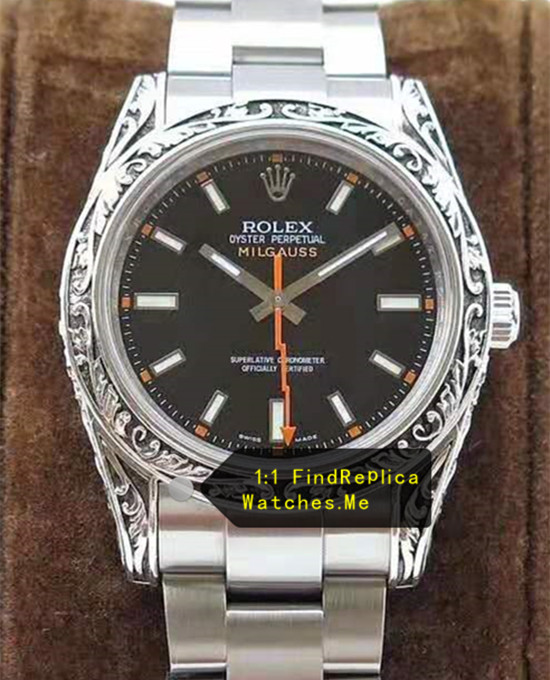 Black Dial Rolex Milgauss 116400-72400 Carving Art