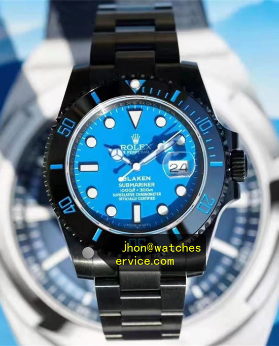 V9 Black PVD Steel Blaken Rolex Submariner Blue Dial