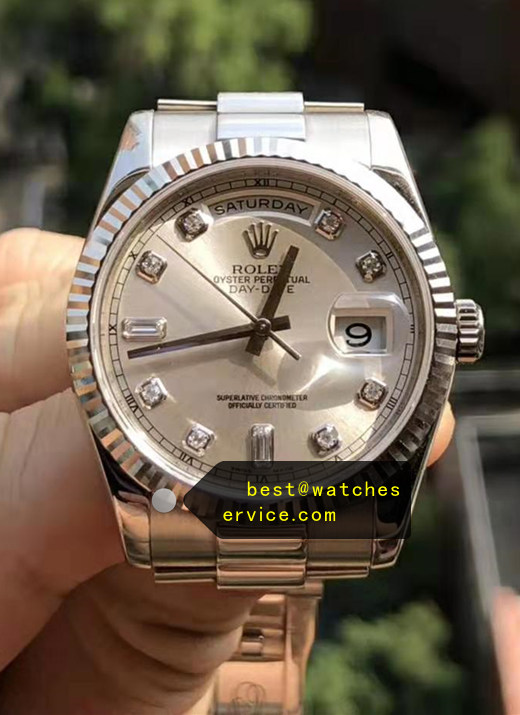 36mm Day Date 118239A Silver White Gold