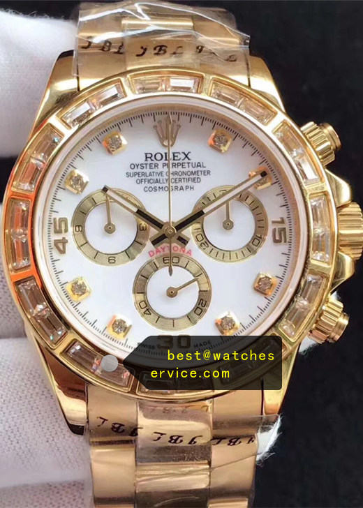 White Ceramics Face Daytona Square Diamonds Bezel